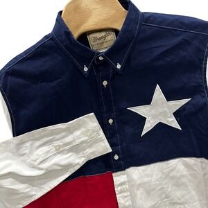 Wrangler Shirt Men's 2XL Texas Star Flag Western Rodeo‎ Button Down XXL NWT